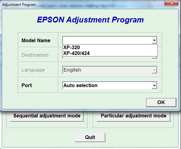 Adjustment program Epson XP-320, XP...